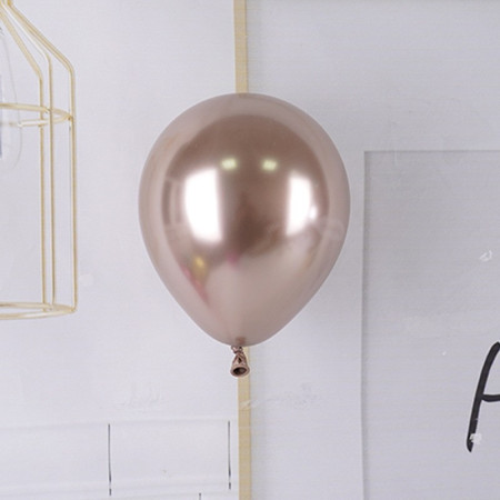 Set 12 Baloane, Cyrax, din Latex Chrome, 25 cm, Sampanie