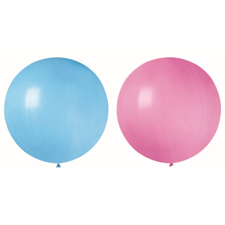 Set 2 Baloane din Latex, Cyrax, Model Party Jumbo, 90 cm, Roz si Bleu, 35 g