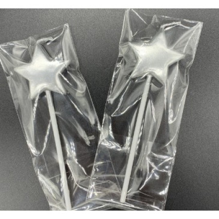 Lumanare de Tort, Cyrax, Model Steluta, Party, 8.5 x 3.2 cm, Argintiu