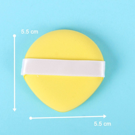 Burete de Machiaj Triunghi Cyrax, Reutilizabili, Utilizare Umeda sau Uscata, 5.5 x 5.5 x 0.9 cm, Powder Puff, Galben