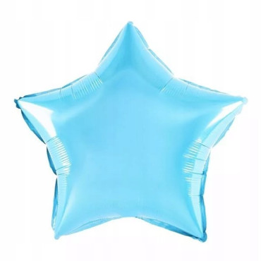 Balon din Folie Metalizata, Cyrax, Figurina Stea, Model Simplu, Tematica Aniversare, 40 cm, Ambalaj Individual, Pai Inclus, Umflare cu Aer sau Heliu, Bleu