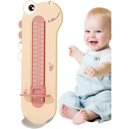 Dispozitiv de Masurat Talpa Piciorului pentru Bebelusi, Cyrax, 9-24, Model Dinozaur, Roz