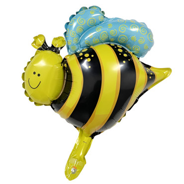 Balon din Folie Metalizata, Cyrax, Mini Figurine, Model Albinuță, 36x42cm, Ambalaj Individual, Pai Inclus, Umflare cu Aer sau Heliu, Multicolor