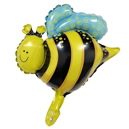 Balon din Folie Metalizata, Cyrax, Mini Figurine, Model Albinuță, 36x42cm, Ambalaj Individual, Pai Inclus, Umflare cu Aer sau Heliu, Multicolor