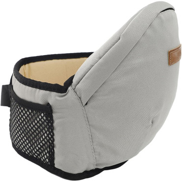 Cyrax Port-Bebe Ergonomic Ajustabil cu Scaun, 3 Pozitii, Bumbac Respirabil, pentru Copii 0-3 Ani, 20 kg Maxim, 25 x 22 x 18 cm, Gri