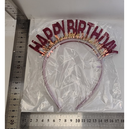 Coronita Decorativa pentru Petreceri, Cyrax, Tema Aniversare, Model Happy Birthday, Marime Universala, Roz