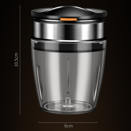 Borcan Feliator de Fructe si Legume, Cyrax, Lame in Inox Incorporate, Feliator pentru Fructe si Legume de Dimensiuni Mici si Medii, 10.5 x 6 cm, Negru