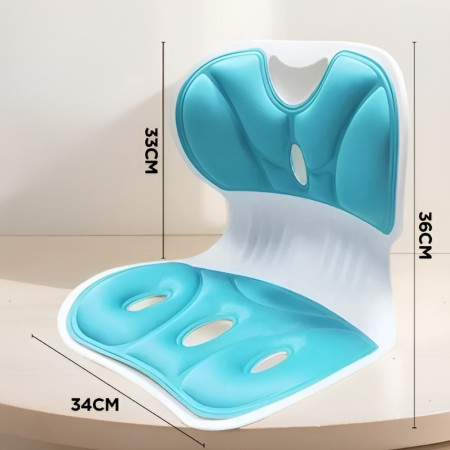 Suport pentru Scaun, Cyrax, pentru Corectarea Posturii, Portabil, Ergonomic, Ameliorare Durere, Respirabil, 36x34x33 cm, Marime L, Verde