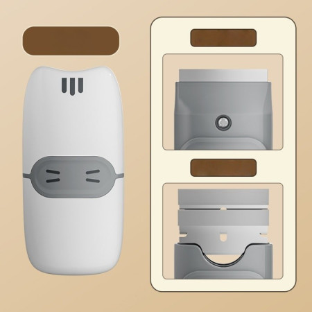 Mini Racleta de Curatare,  pentru Etichete, Adezivi, din ABS+ Metal, 2 Lame Incluse, Alb/Gri