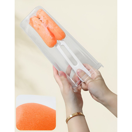 Perie de Curatat Pahare, Cani, Sticle, Cyrax, cu Maner Lung si Burete, Accesorii pentru Spalarea Paielor si Capacelor, usor de Agatat, 27.5x11.4x6cm, Alb