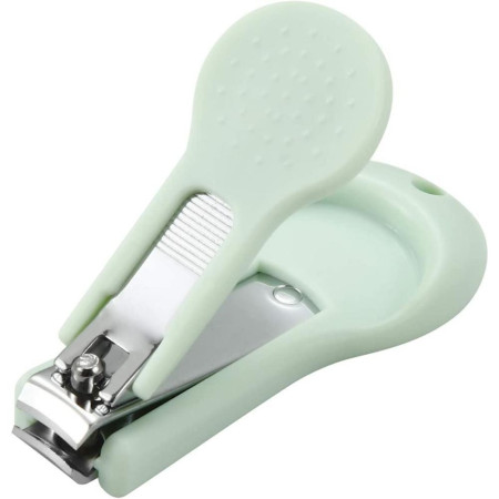 Set 4 Piese Ingrijire Unghii Bebelusi, Cyrax, din ABS+Otel Inoxidabil, Cutie de Depozitare Tip Bufnita, de la 0 Luni, 11.5 x 5 x 11.5 cm, Verde