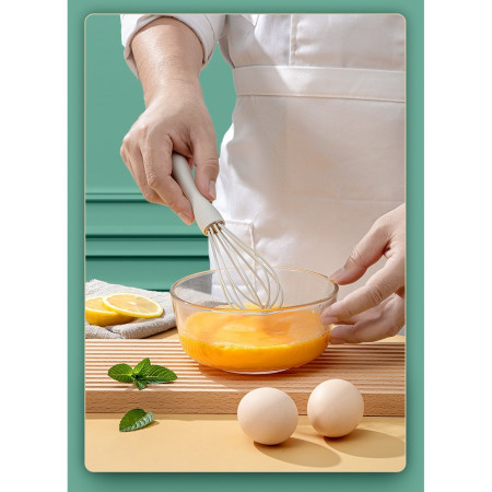 Set 5 Ustensile de Bucatarie, Cyrax, din Silicon+Inox, Termorezistente, Antiaderente, 28 x 26 x 2 cm, Alb Maro