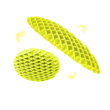 Jucarie Worm Fidget de Decompresie, Cyrax, Anti Stres, Dimensiune Compacta 10 cm, Dimensiune Extinsa 24.5 cm, Galben