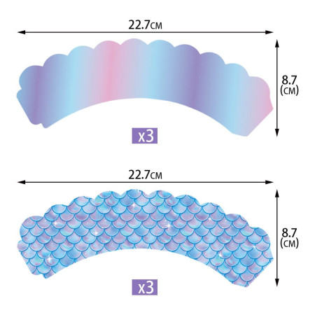 Set 6 Accesorii pentru Prajituri Sirena, Cyrax, Colectia Mermaid, 22.7 x 8.7 cm, Multicolor