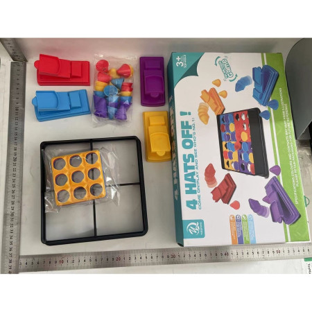 Joc Interactiv pentru Copii, Cyrax, 4 Hats Off, Tabla de Joc, Figurine Palarii, +3 Ani, Multicolor