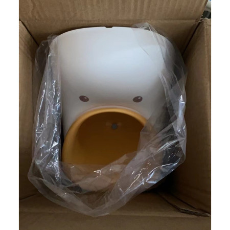 Olita tip Pisoar pentru Copii, Cyrax, +1an, Portabila, Design Ratusca, Model Prietenos, Non-Toxic, Usor de Curatat, 23.3 x 24 x 43 cm, Alb/Galben