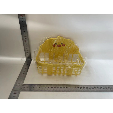 Suport pentru Servetele in Baie,  Suport pentru Prosoape, din Plastic PP, Montare pe Perete cu Adeziv, Model Ratusca, 13x19x12 cm, Galben