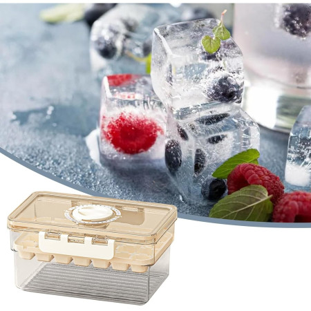 Forma de Gheata, Cyrax, Doua Straturi, Inchidere Etans, din PP+PET, 19 x 12 x 9.5 cm, Bej