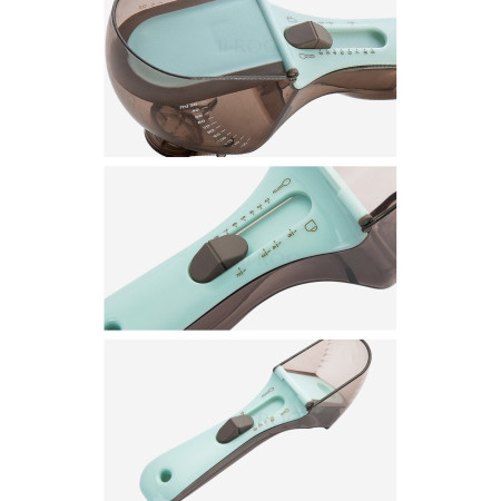 Set 2 Cupe Gradate pentru Bucatarie, Cyrax, Cupe de Masurat Reglabile, Ergonomic, Confortabil, pentru Lichide si Solide, Volum ajustabil 5-30ml, 30-130ml, Culoare Albastru