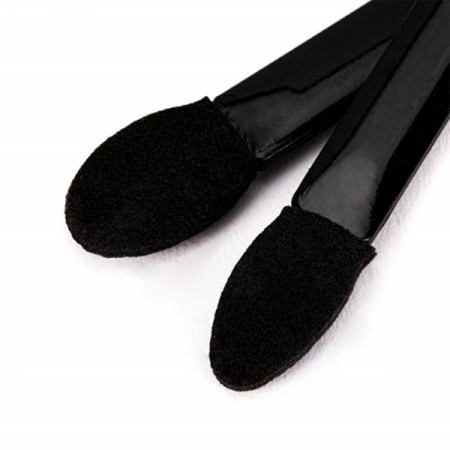 Set 20 de Aplicatoare Machiaj, Cyrax, 2 Capete, 6.2 cm, din Poliuretan si Burete, Negru