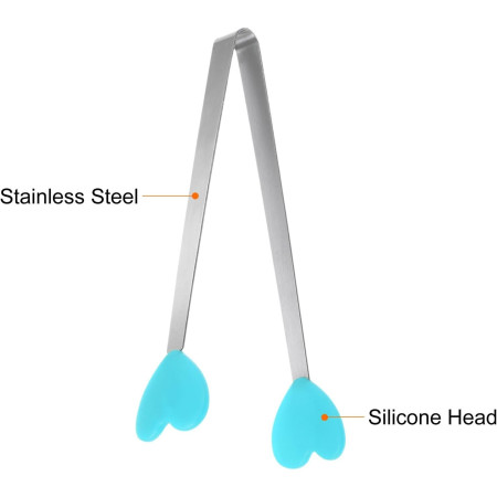 Cleste Creativ pentru Mancare, Cyrax, Model Inimioare din Silicon, 14.5x3 cm, Rezistent la Temperaturi Inalte si Coroziune, Albastru