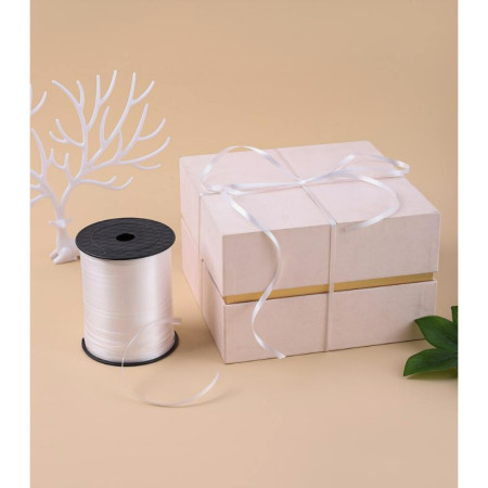 Panglica pentru Baloane, Cyrax, Rola de 200 de Metri, din Rafie, Alba