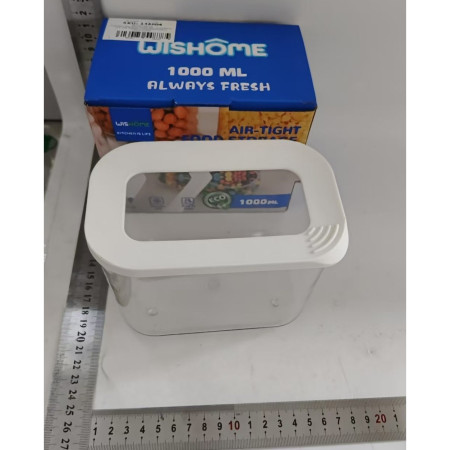 Cutie de Depozitare Alimente, Cyrax, 1L, Capac Alb, din ABS+Silicon, 14.5 x 9 x 11.3 cm, Transparent