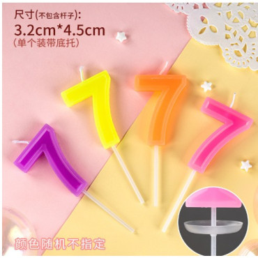 Lumanare Tort, cifra 7, Cyrax, Culoare Random