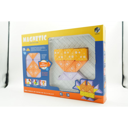 Set inteligent de constructie cu piese magnetice, Cyrax, 26 piese, pentru copii, +3 ani, multicolor