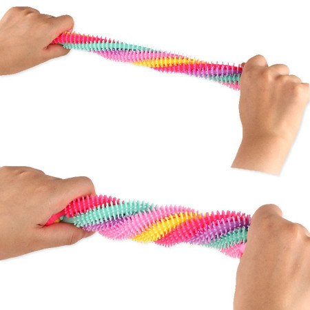Jucarie senzoriala elastica Cyrax, Fidget Noodle, Antistres, Culori Random