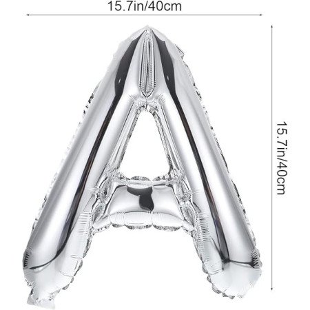 Set Baloane din Folie Metalizată, Cyrax, Model Congrats, Litere de 40 cm, Baloane Absolvire, Ambalaj Individual, Pai inclus, Umflare cu Aer sau Heliu, Argintiu