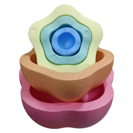 Jucarie Senzoriala de Echilibru, Cyrax, Tip Stepping Stones, 5 Piese, din Spuma, pentru Miscare, Sarituri, Prindere, Diametru 28 cm, Model 2, Multicolor