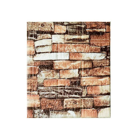 Set 10 Placi Tapet 3D,  35 x 38 cm, Grosime 3 mm, din Polietilena, Model Caramida, Suprafata acoperita 1.33 mp, Piatra Maro