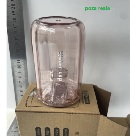 Suport Multifunctional 2 in 1, Pahar si Suport pentru Periuta de Dinti,  Plastic, Dimensiune: 10.4 x 7.3 x 7.3 cm, Roz