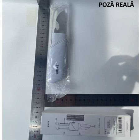 Cutit de Fructe Multifunctional, Cyrax, Razatoare, Curatator Fructe-Legume, Deschizator de Sticle, 18.1x3.8x2cm, Alb