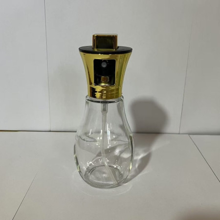 Sticla de ulei cu Pulverizator, Cyrax, Sticla pentru Lichide de Bucatarie, Otet, Sos, 16.7 x 5.2 cm, Volum 200 ml, Gold