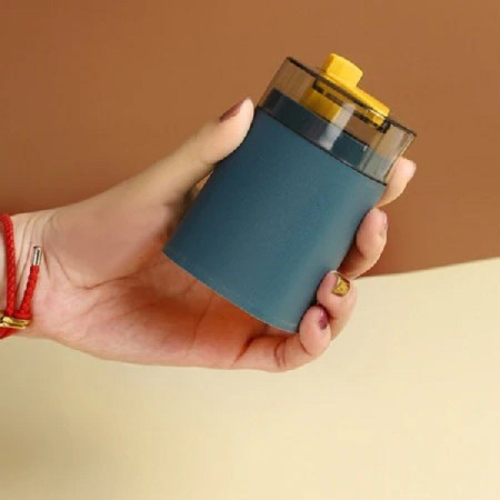 Suport Scobitori, Cyrax, Automat, cu Buton si Capac, din PP, 9.5x6 cm, Albastru