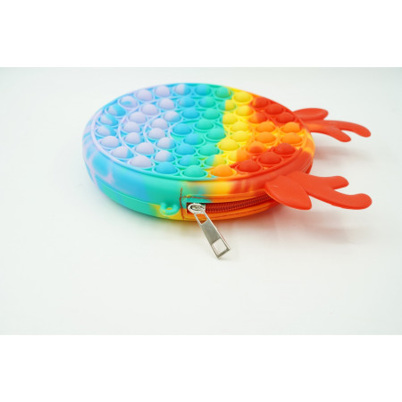 Jucarie antistres din silicon, Pop it Now and Flip It, Cyrax, Geanta, Model 2, Multicolor