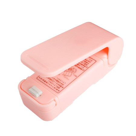 Mini Aparat de Sigilat Pungi cu Baterii, Cyrax, Etansare prin Caldura, Spate Magnetic, Portabil, 9.7x3 cm, Roz