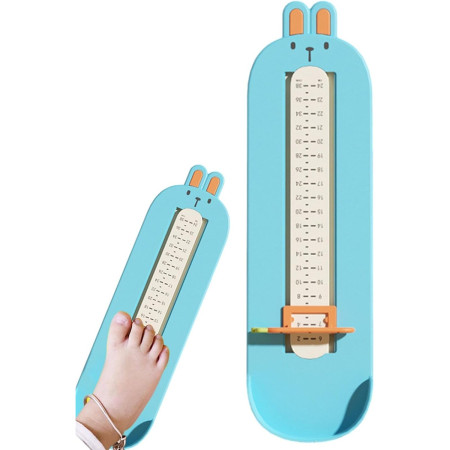 Dispozitiv de Masurat Talpa Piciorului pentru Bebelusi, Cyrax, 6-24, Model Iepuras, Albastru