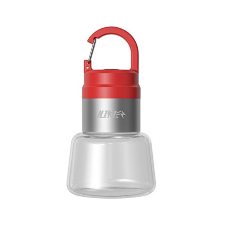 Lampa Portabila,  de Voiaj/Camping, Incarcare USB, IPX5, LED RGB, din ABS, 300 mAh, 10 x 5.5 x 5.5 cm, Rosu