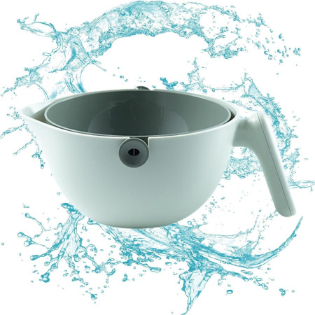 Bol cu Doua Straturi, Cyrax, pentru Fructe, Legume, cu Cos de Scurgere a Apei, 2L, din ABS+PP, 29.9 x 22.5 x 11.8 cm, Verde