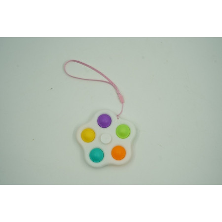 Jucarie antistres simple dimple fidget toy spinner cu 5 buline, Alb