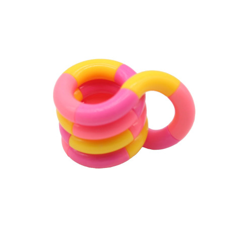 Jucarie Senzoriala Antistres, Cyrax, Fidget Twist, cu Miscari Infinite de Decompresie, 2 Culori, Galben/Roz, + 3 ani