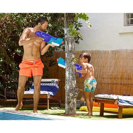 Pistol cu Apa pentru Copii, Rezervor de 1500 ml, Maner de transport, Pentru Piscina/Plaja, Cyrax, 3 ani+, Bleumarin, Lungime 44 cm