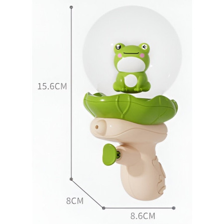 Pistol cu Apa pentru Copii, Cyrax, Multifunctional, Capacitate 250 mL, Model Broscuta, 15.6x8x8.6 cm, ABS, Verde