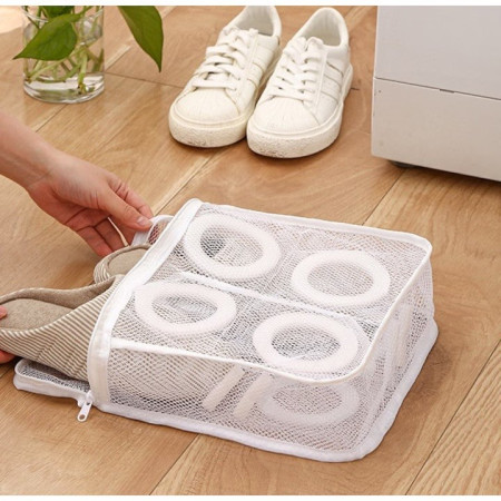 Sac pentru Spalare Incaltaminte,  pentru Masina de Spalat, 36x30x12 cm, Alb