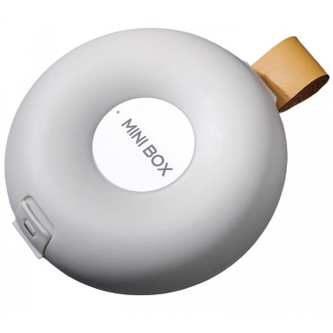 Cutie Depozitare Medicamente,  6 Compartimente, Inchidere Etans, Portabila, Rotund, Alb/Gri, PP, 8.4x2.9x8.5 cm