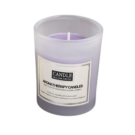 Lumanare Parfumata,  Model Borcan Translucid, 6.2 x 5.2 cm, Aroma de Lavanda, Mov