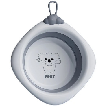 Cada Pliabila pentru Baie pentru Copii, Cyrax, Cadita pentru Bebelusi, Model Romb pentru Picioare Koala, Gri, 30x30x3.5 cm, 4L